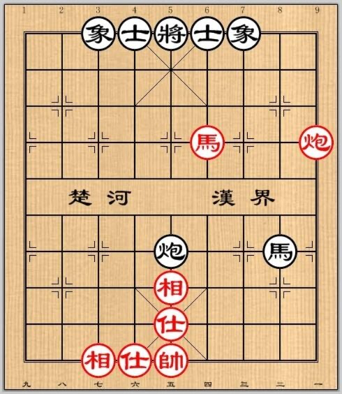 象棋杀法“马后炮”图解，展示马作为炮架并控制将位的完美配合