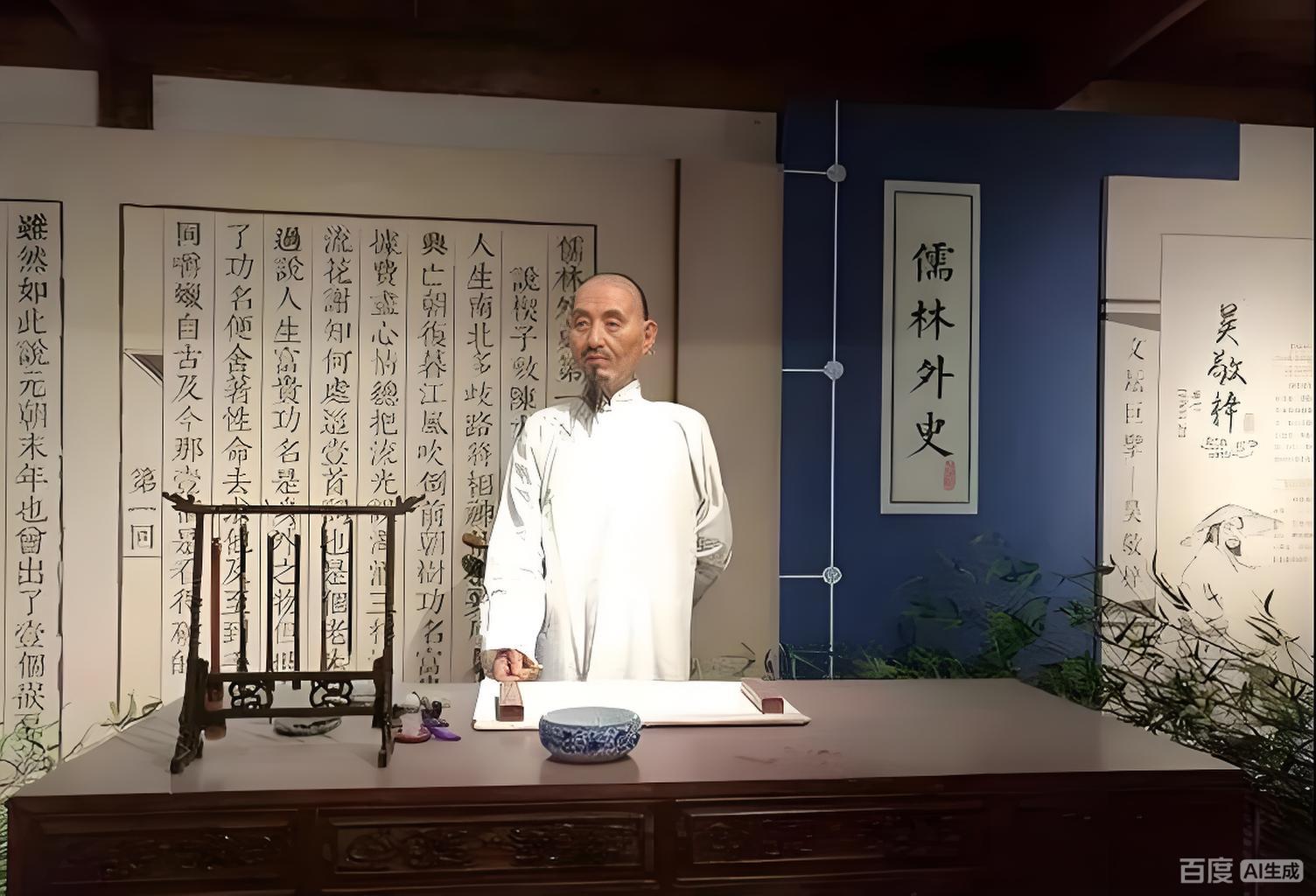 展现清代才子气息的文人画像，象征一代棋圣黄龙士的博学与孤傲